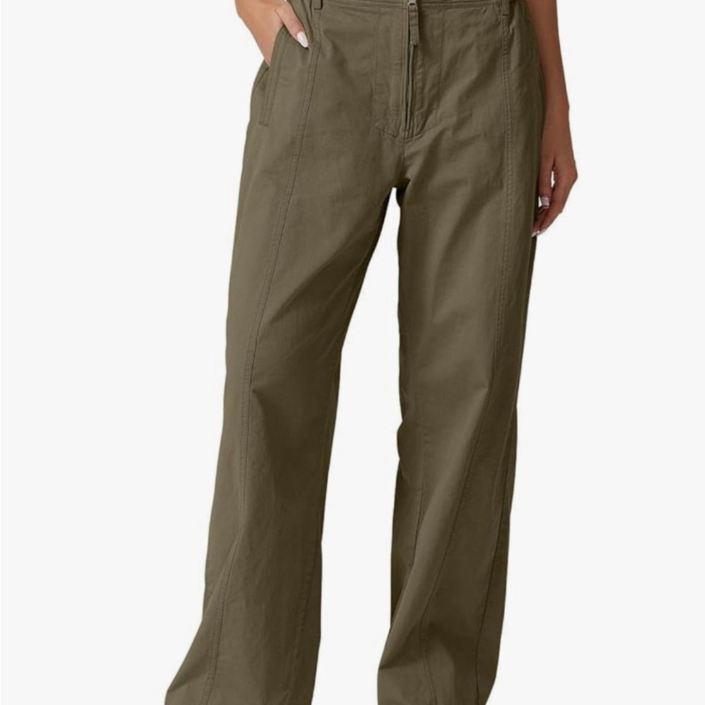 Wide Leg‎ Olive Green Pants